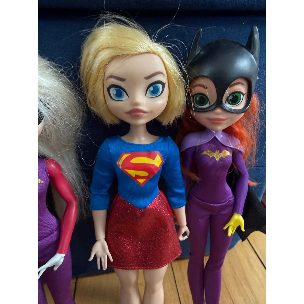 DC Superhero doll bundle of‎ three batgirl, Harley Quinn, and supergirl